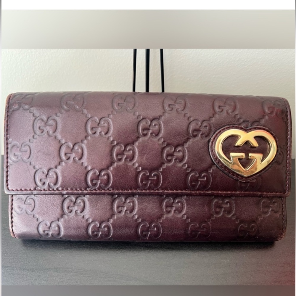 Gucci Guccissima Heart Shaped Interlocking G Continental